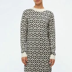 OBJECT OBJTHESS L/S JACQUARD KNIT DRESS Dames Jurk - Maat XL