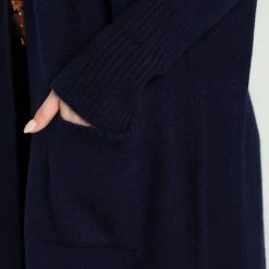 Cassis Lange, Effen Cardigan Met Sjaalkraag -Dameskleding Verkoop 550x825 166