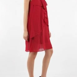 Merkloos Avondjurk Met Parels Op De Kraag - Bordeaux - Maat M -Dameskleding Verkoop 550x825 191