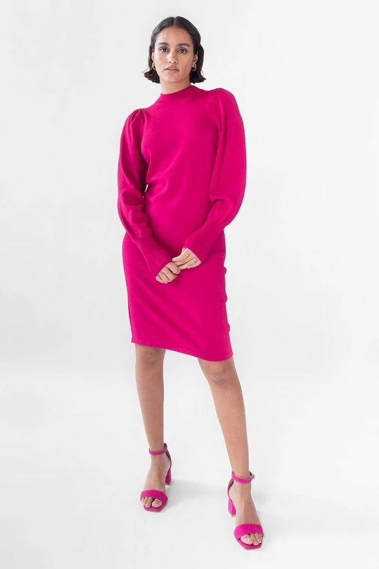 Sissy Boy Sissy-Boy - Roze Gebreide Jurk Met Pofmouwen 2 Sissy Boy Sissy-Boy - Roze Gebreide Jurk Met Pofmouwen - Afbeelding 2