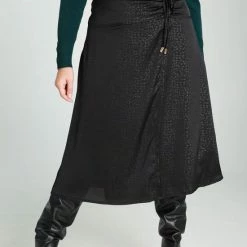 Cassis Halflange Rok Met Ton-sur-ton Dierenprint