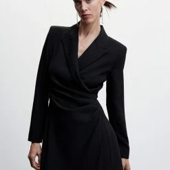 Mango Jurk Wikkeljurk Met Revers 37079096 99 Dames Maat - L