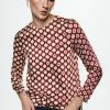 Mango Blouse Bedrukte Satijnen Blouse 37087768 78 Dames Maat - L
