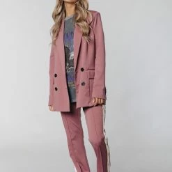 Colourful Rebel Bibi Star Broek Paars Dames - Wijduitlopende Fit - Polyester - M -Dameskleding Verkoop 550x825 365