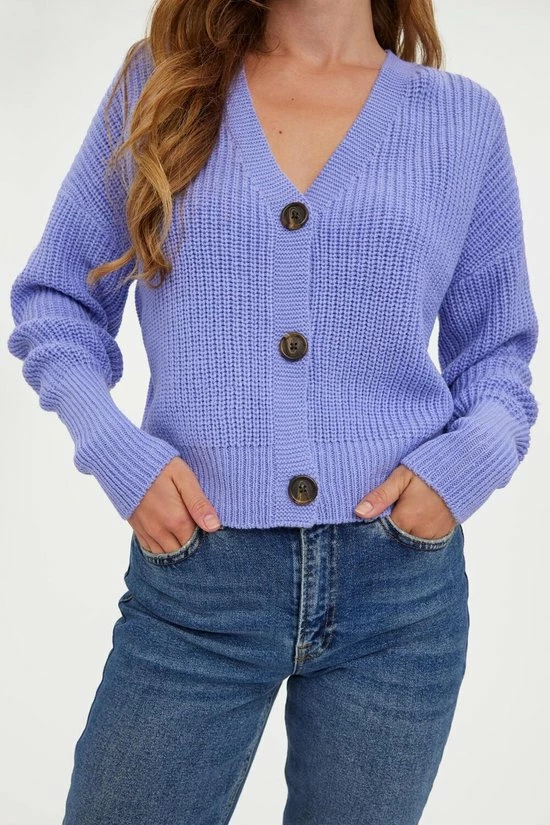 Vero Moda Vest Vmlea Ls V-neck Cuff Cardigan Noos 10273853 Jacaranda Dames Maat - M 4 Vero Moda Vest Vmlea Ls V-neck Cuff Cardigan Noos 10273853 Jacaranda Dames Maat - M - Afbeelding 4