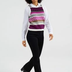 WE Fashion Dames Gebreide Slipover Met Jacquard Dessin -Dameskleding Verkoop 550x825 432