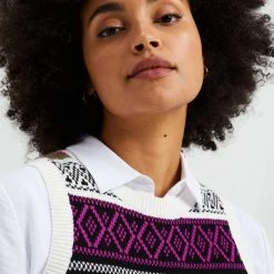 WE Fashion Dames Gebreide Slipover Met Jacquard Dessin -Dameskleding Verkoop 550x825 433