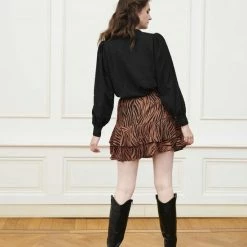 Lofty Manner Rok Mara Brown Mw32 Brown Zebra Dames Maat - M -Dameskleding Verkoop 550x825 456