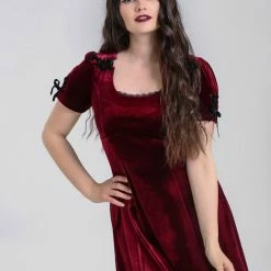 Hell Bunny Hellbunny Everly Dress Wine (s) -Dameskleding Verkoop 550x825 494