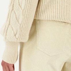 Louise By E5 - Beige Corduroy Broek - Dames - Maat 42 -Dameskleding Verkoop 550x826 33