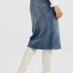 WE Fashion Denim Rok Met Split -Dameskleding Verkoop 550x830 7