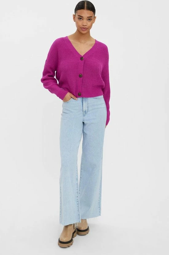 Vero Moda Vest Vmlea Ls V-neck Cuff Cardigan Noos 10273853 Wild Aster Dames Maat - XS 3 Vero Moda Vest Vmlea Ls V-neck Cuff Cardigan Noos 10273853 Wild Aster Dames Maat - XS - Afbeelding 3